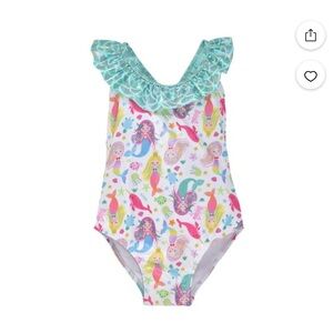 Flap Happy Kids Swim One Piece - Multicolor Mermaid Print